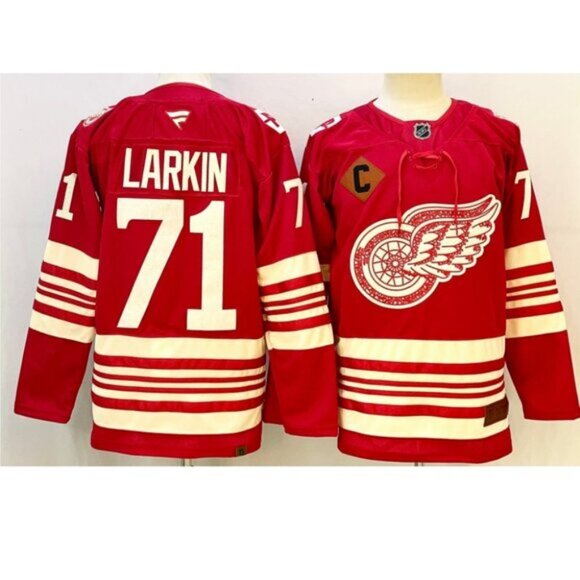 Mens Dylan Larkin Red Stitched Jersey - Picture 1 of 1